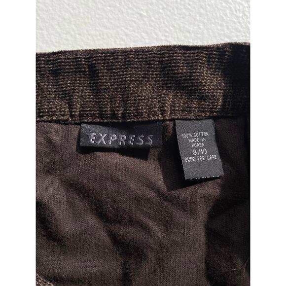 Vintage 90's Brown Woven Cotton Mini Skirt / Sz 9-10 / EXPRESS / Minimal Grunge - Picture 7 of 7